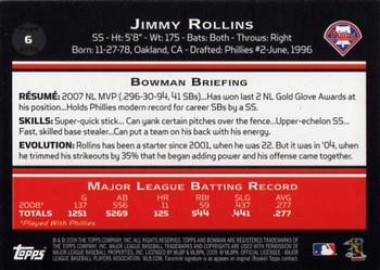 2009 Bowman - Gold #6 Jimmy Rollins Back