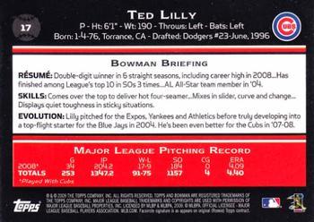 2009 Bowman - Gold #17 Ted Lilly Back