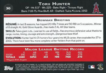 2009 Bowman - Gold #30 Torii Hunter Back