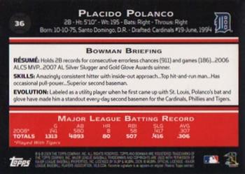 2009 Bowman - Gold #36 Placido Polanco Back