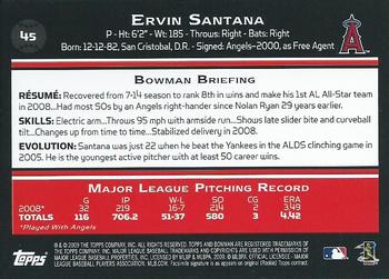 2009 Bowman - Gold #45 Ervin Santana Back