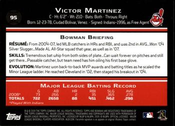 2009 Bowman - Gold #95 Victor Martinez Back