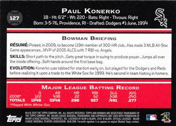 2009 Bowman - Gold #127 Paul Konerko Back