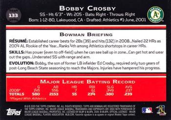 2009 Bowman - Gold #133 Bobby Crosby Back
