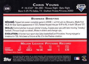 2009 Bowman - Gold #135 Chris Young Back
