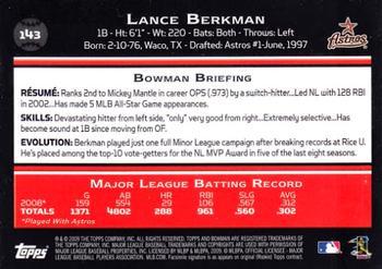 2009 Bowman - Gold #143 Lance Berkman Back