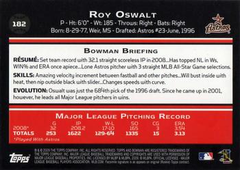 2009 Bowman - Gold #182 Roy Oswalt Back