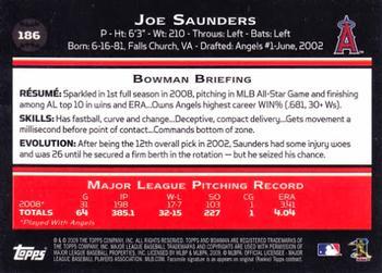 2009 Bowman - Gold #186 Joe Saunders Back