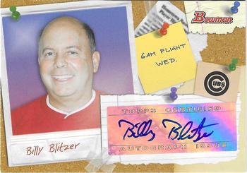 2009 Bowman - Major League Scout Autographs #SC-BB Billy Blitzer Front