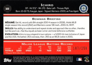 2009 Bowman - Orange #10 Ichiro Suzuki Back