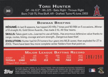 2009 Bowman - Orange #30 Torii Hunter Back