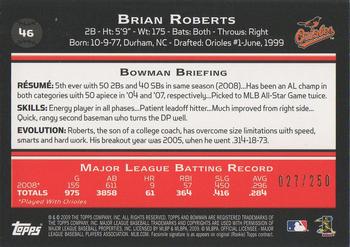 2009 Bowman - Orange #46 Brian Roberts Back