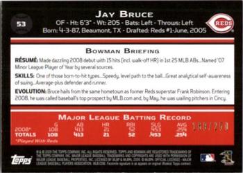 2009 Bowman - Orange #53 Jay Bruce Back