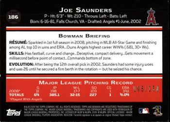 2009 Bowman - Orange #186 Joe Saunders Back