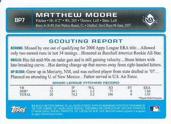 2009 Bowman - Prospects #BP7 Matthew Moore Back