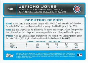 2009 Bowman - Prospects #BP8 Jericho Jones Back
