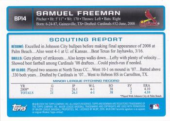 2009 Bowman - Prospects #BP14 Samuel Freeman Back