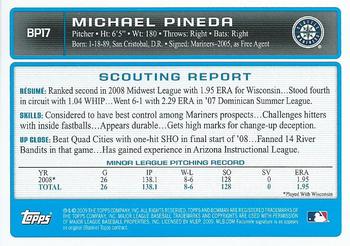 2009 Bowman - Prospects #BP17 Michael Pineda Back