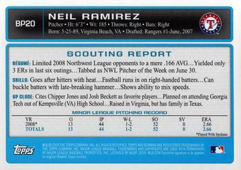 2009 Bowman - Prospects #BP20 Neil Ramirez Back