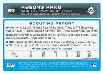 2009 Bowman - Prospects #BP21 Kyeong Kang Back