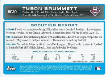 2009 Bowman - Prospects #BP29 Tyson Brummett Back