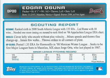 2009 Bowman - Prospects #BP33 Edgar Osuna Back