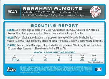 2009 Bowman - Prospects #BP49 Abraham Almonte Back