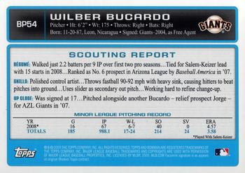 2009 Bowman - Prospects #BP54 Wilber Bucardo Back