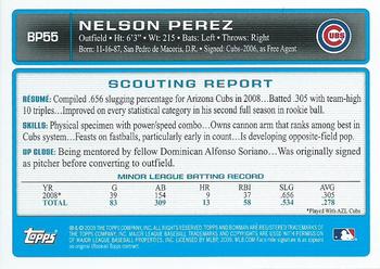 2009 Bowman - Prospects #BP55 Nelson Perez Back
