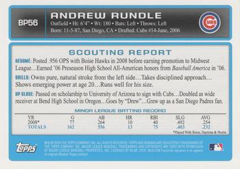 2009 Bowman - Prospects #BP56 Andrew Rundle Back