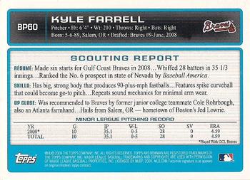 2009 Bowman - Prospects #BP60 Kyle Farrell Back