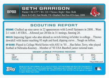 2009 Bowman - Prospects #BP83 Seth Garrison Back