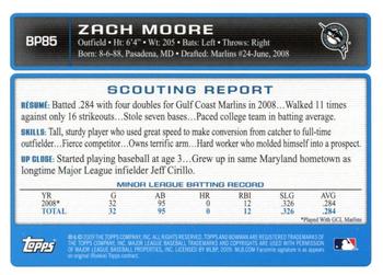 2009 Bowman - Prospects #BP85 Zach Moore Back