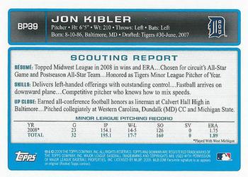 2009 Bowman - Prospects #BP39 Jon Kibler Back