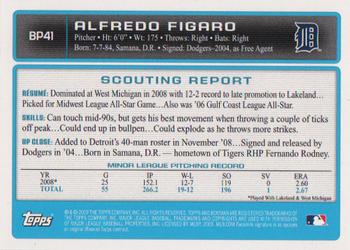 2009 Bowman - Prospects #BP41 Alfredo Figaro Back
