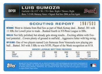 2009 Bowman - Prospects Blue #BP31 Luis Sumoza Back