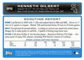 2009 Bowman - Prospects Gold #BP12 Kenneth Gilbert Back