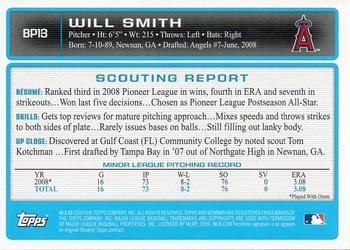 2009 Bowman - Prospects Gold #BP13 Will Smith Back