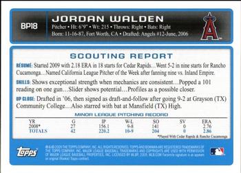 2009 Bowman - Prospects Gold #BP18 Jordan Walden Back