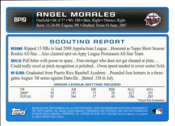 2009 Bowman - Prospects Gold #BP19 Angel Morales Back