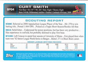 2009 Bowman - Prospects Gold #BP34 Curt Smith Back