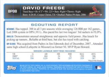2009 Bowman - Prospects Gold #BP38 David Freese Back