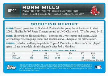 2009 Bowman - Prospects Gold #BP44 Adam Mills Back