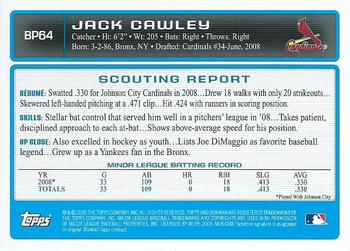 2009 Bowman - Prospects Gold #BP64 Jack Cawley Back