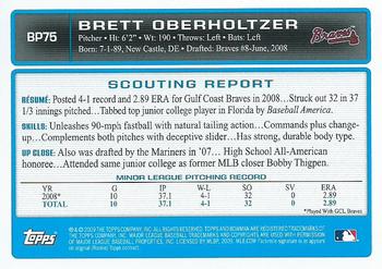 2009 Bowman - Prospects Gold #BP75 Brett Oberholtzer Back