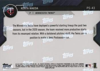 2020 Topps Now Postseason Minnesota Twins #PS-43 Kenta Maeda Back