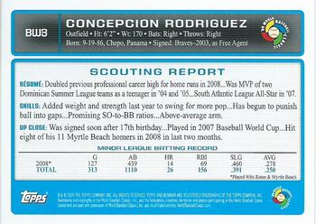 2009 Bowman - WBC Prospects #BW3 Concepcion Rodriguez Back