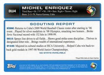 2009 Bowman - WBC Prospects #BW4 Michel Enriquez Back