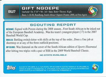 2009 Bowman - WBC Prospects #BW7 Gift Ngoepe Back