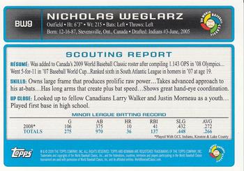 2009 Bowman - WBC Prospects #BW9 Nicholas Weglarz Back